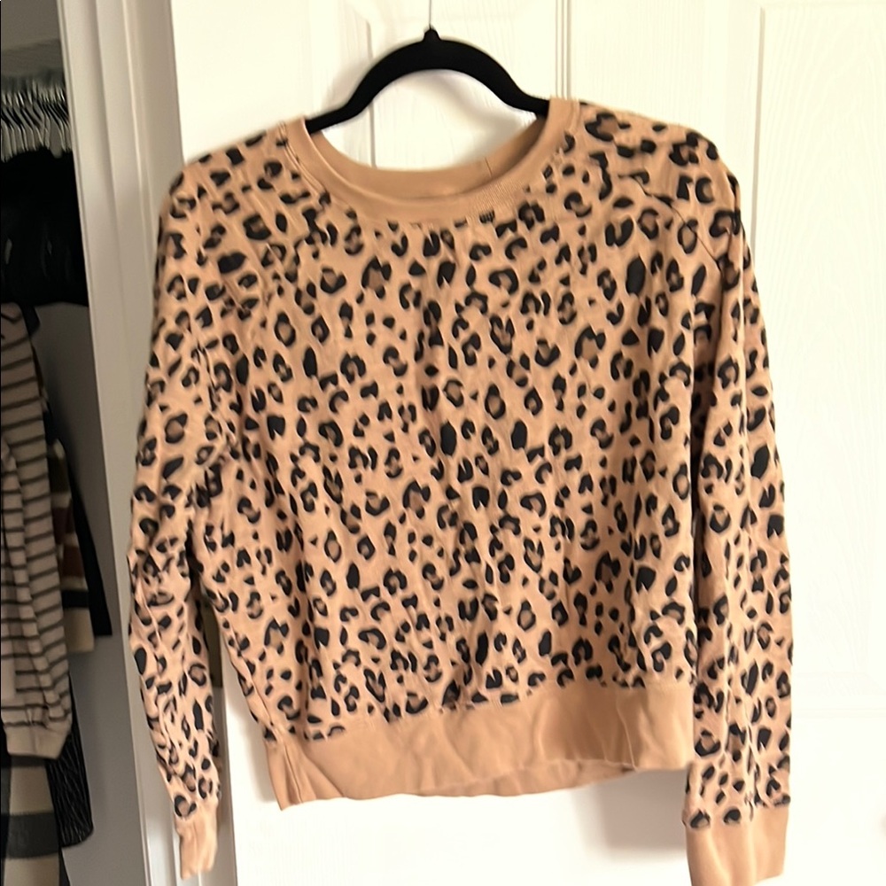 Leopard Print Tan Sweatshirt